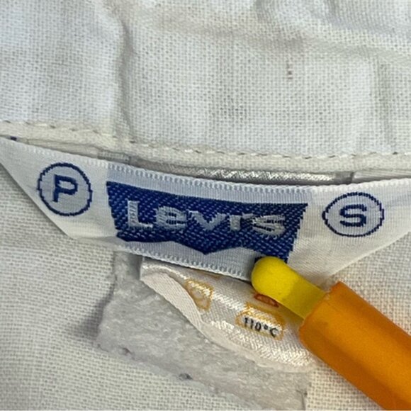 Vintage Levi's White Cotton Long Sleeve Snap Down Shirt - Picture 5 of 14